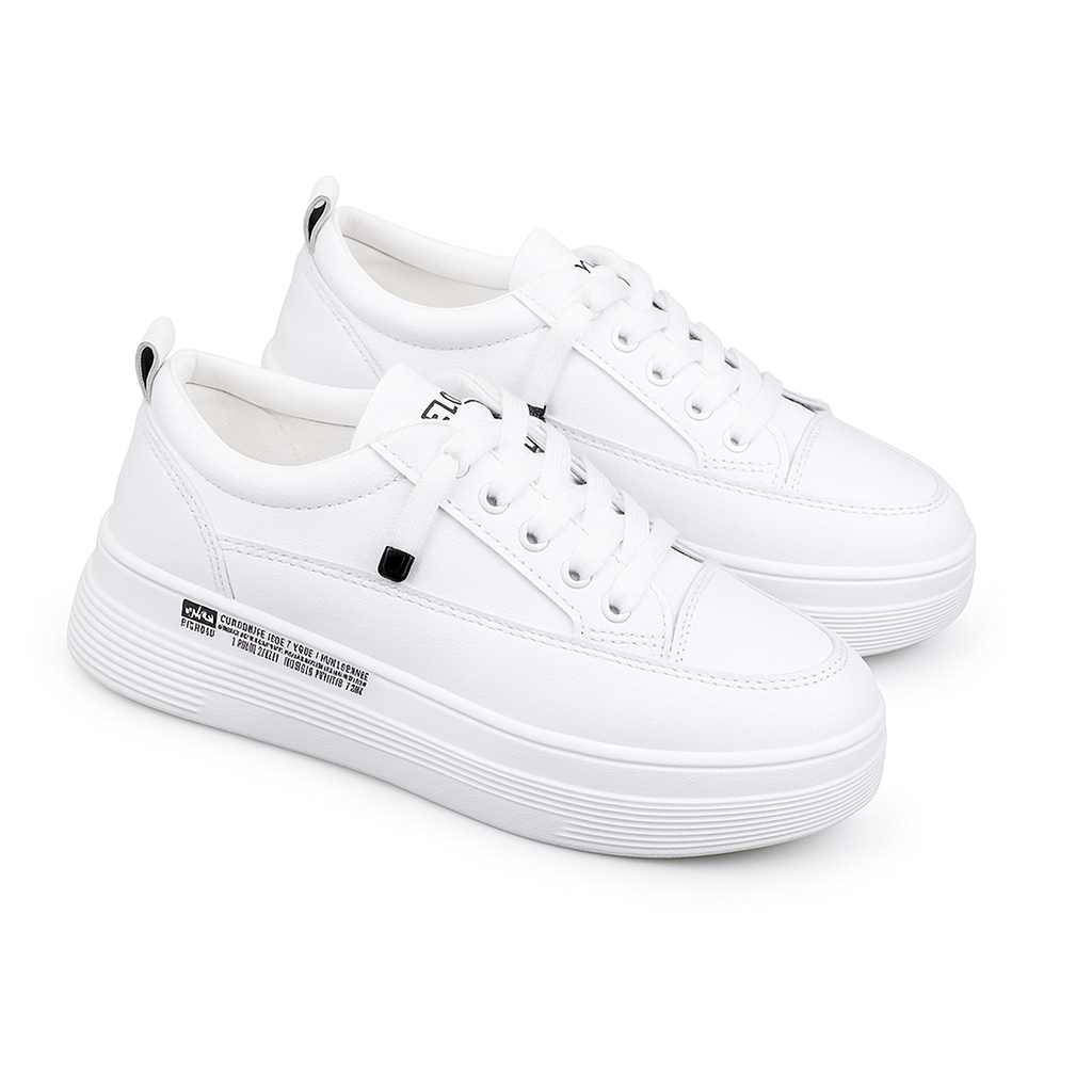 Sepatu sneakers olahraga sport kets putih wanita sepatu sekolah hitam polos wanita kasual sepatu wan