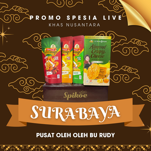 

[ LIVE KHAS NUSANTARA ] SURABAYA II udang flavour bu rudy, almond crispy bu rudy, spikoe lusi II Pusat Oleh Oleh Bu Rudy