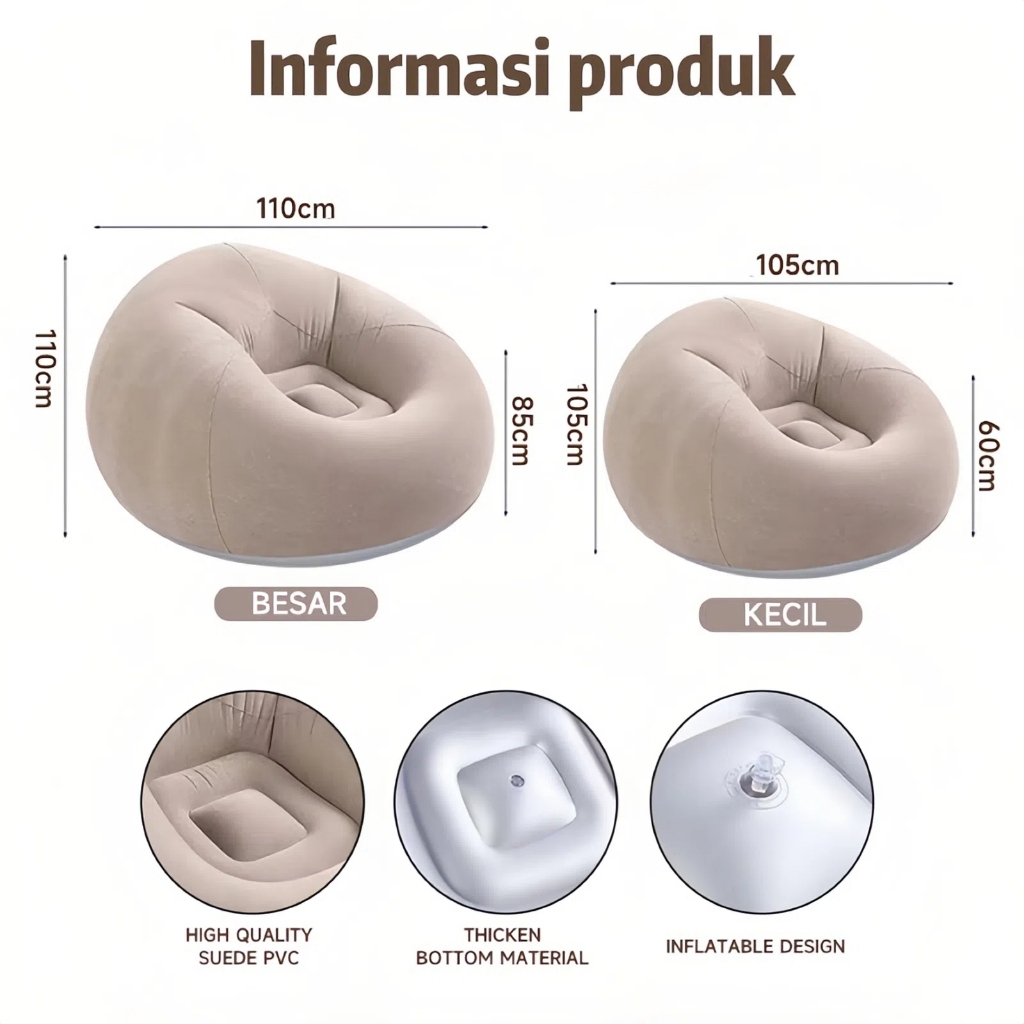 Sofa Bean Bag Aesthetic Bean Bag Dewasa Single Sofa Minimalis Sofa Millenial Bean Bag Portabel Sofa