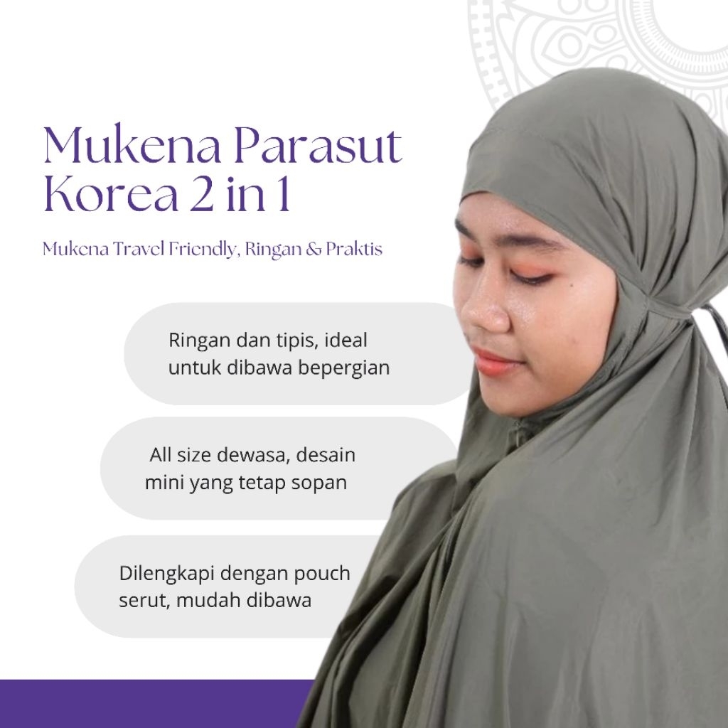 Big Promo Mukena Parasut Korea Paket 5 Pcs #Mukena Parasut#Parasut Korea#Mukena Treveling