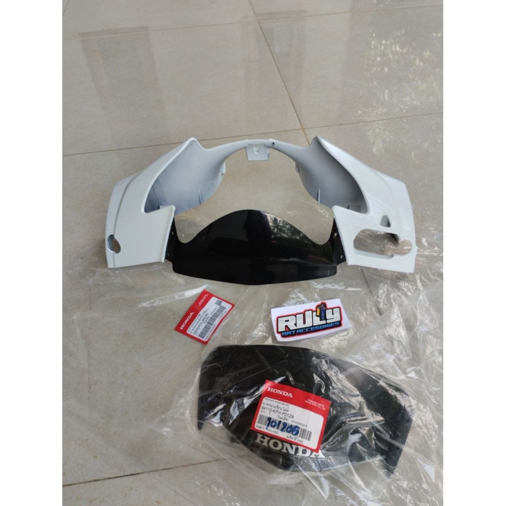batok lampu depan supra x 125 old warna putih + visor original honda Thailand