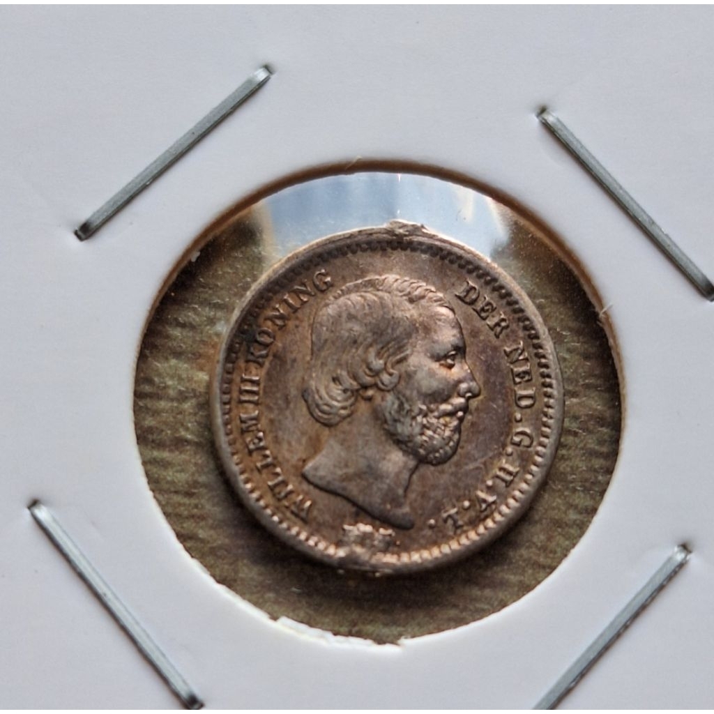 Koin Perak 5 Cents Willem III tahun 1850