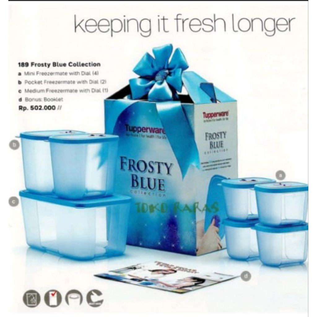 Tupperware Freezermate with Dial frosty blue collection set