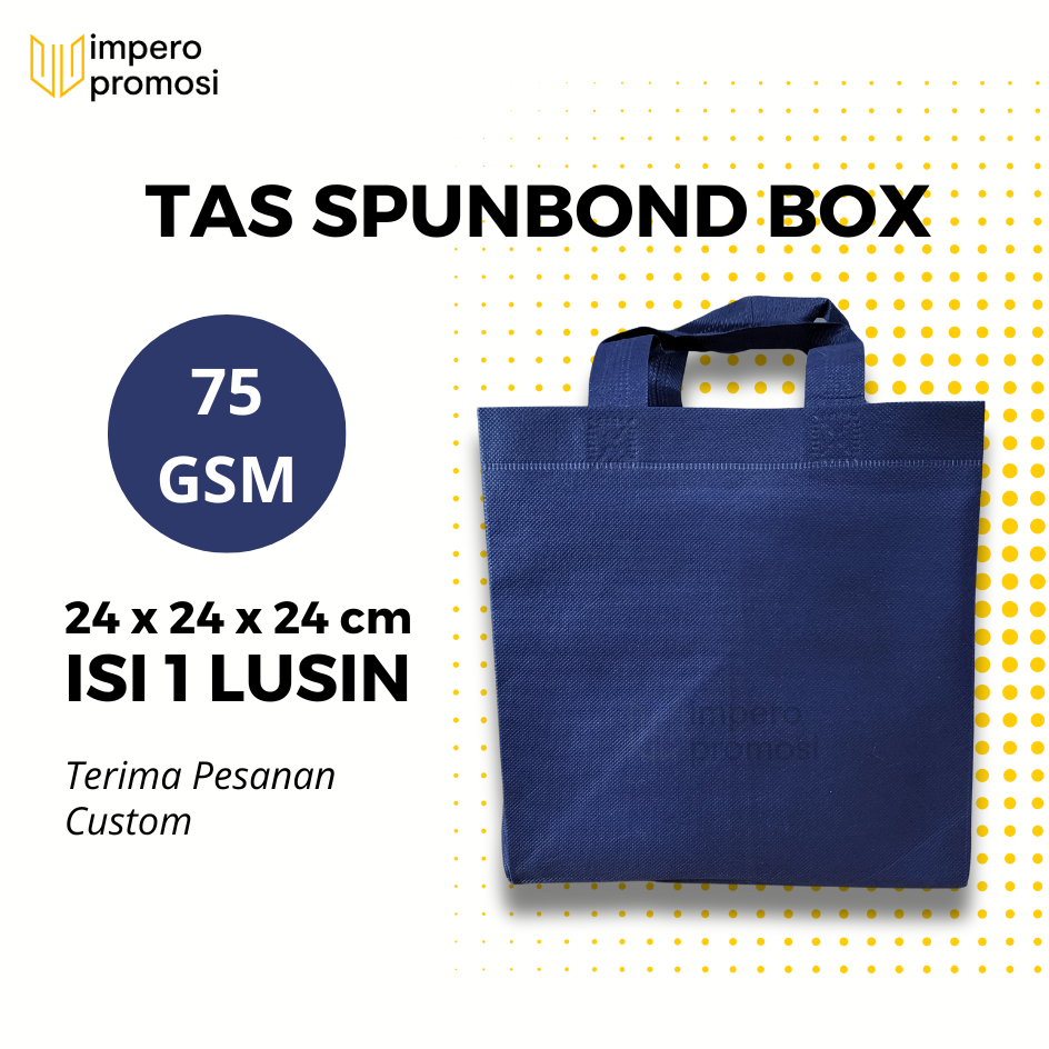 

Impero - GOODIE BAG SPUNBOND BOX 24x24x24/ Harga Satuan / Kantong Belanja Murah Warna Biru Dongker