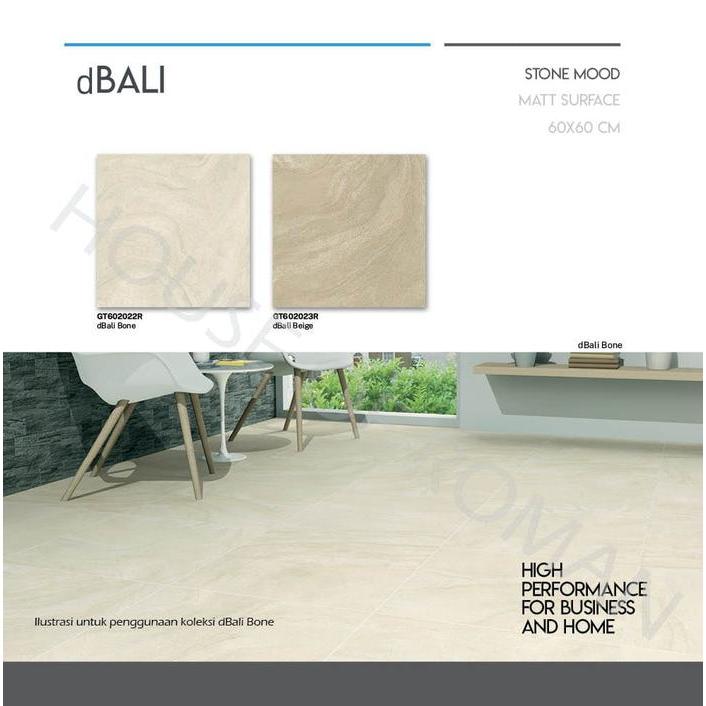 Roman Granit Lantai 60x60 dBali Series (Stone Mood) / Lantai Teras Rumah Cream / Granit Lantai Rumah