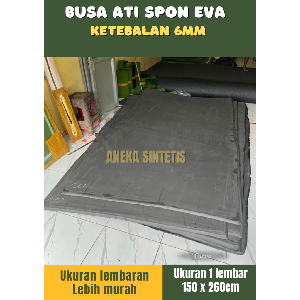 

ukuran 1 lembar busa ati / spon Eva tebal 6 mm / ukuran 1 lembar 150 x 260 cm