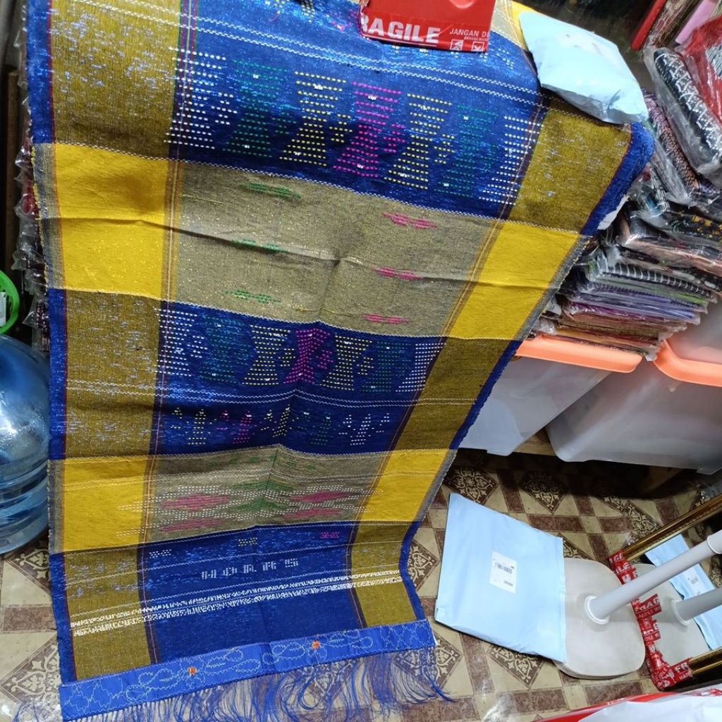 Ulos SADUM Pelangi Biru Bordir