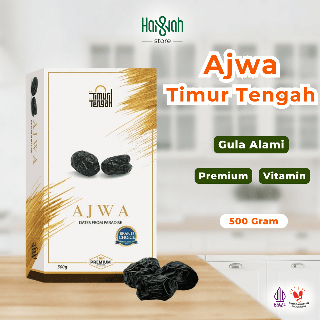 

Kurma Ajwa Timur Tengah 500 Gram Kurma Nabi Premium High Quality