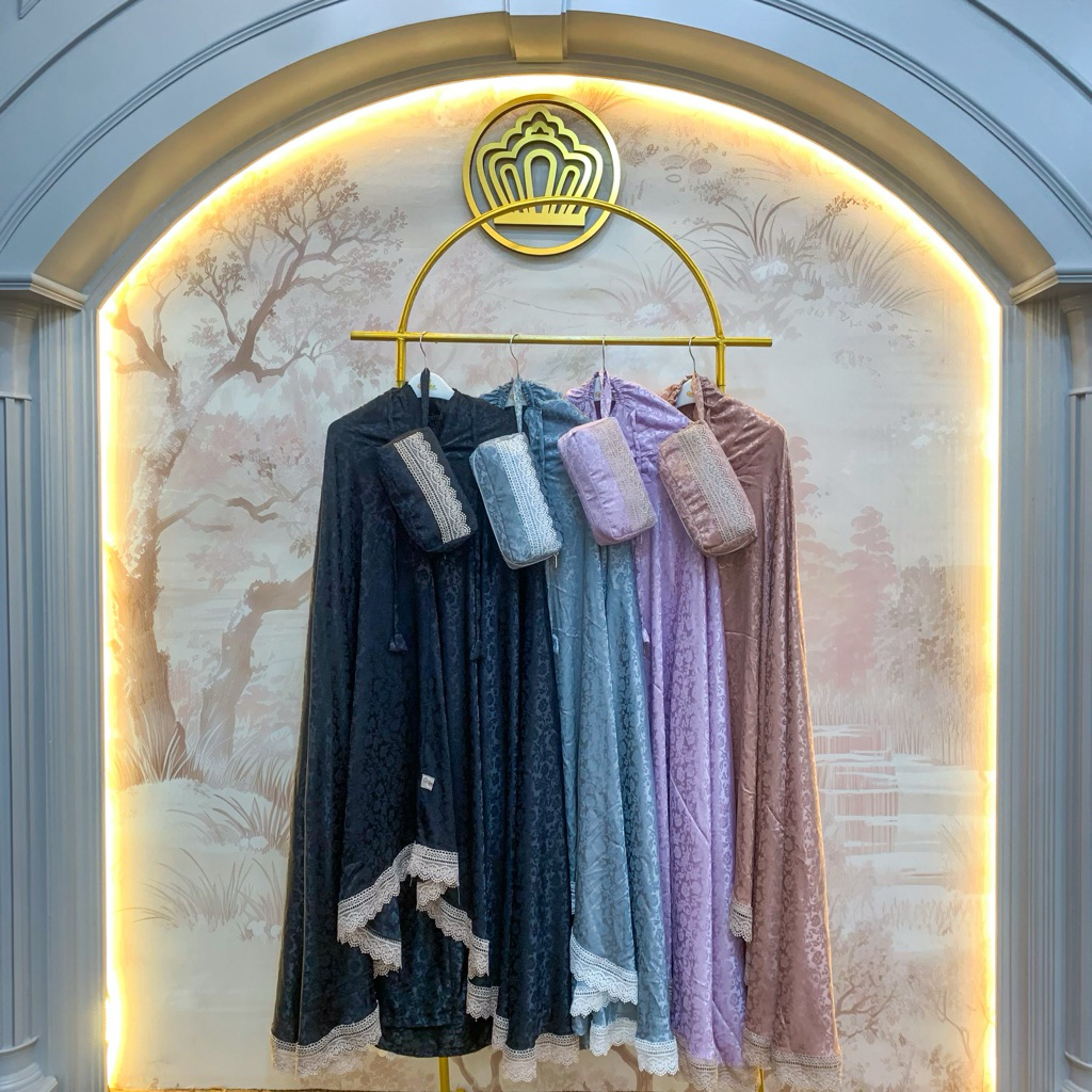 MukenaQonita | Satin Renda Series | Luxury Series | Silk Premium | Mukena Lebaran | Free Pouch Canti