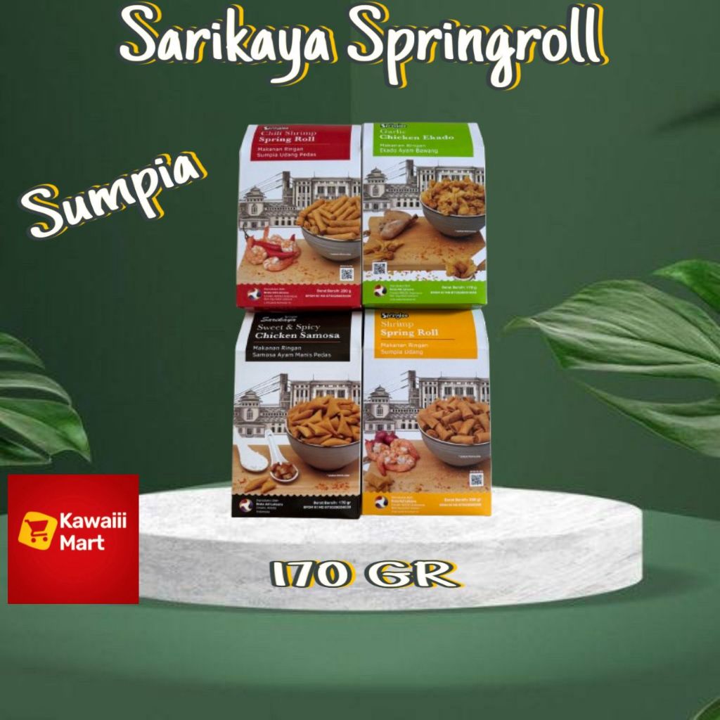 

Sarikaya Premium Spring Roll Varian Udang Ayam sumpia HALAL chicken samosa chili springroll 170 Gr