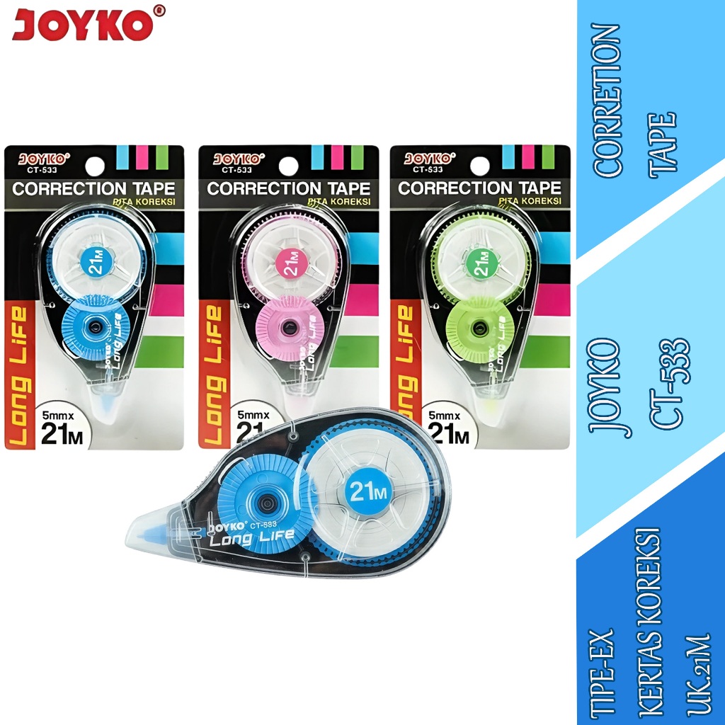 

Tip-Ex Kertas Koreksi - Joyko - Correction Tape - CT-533