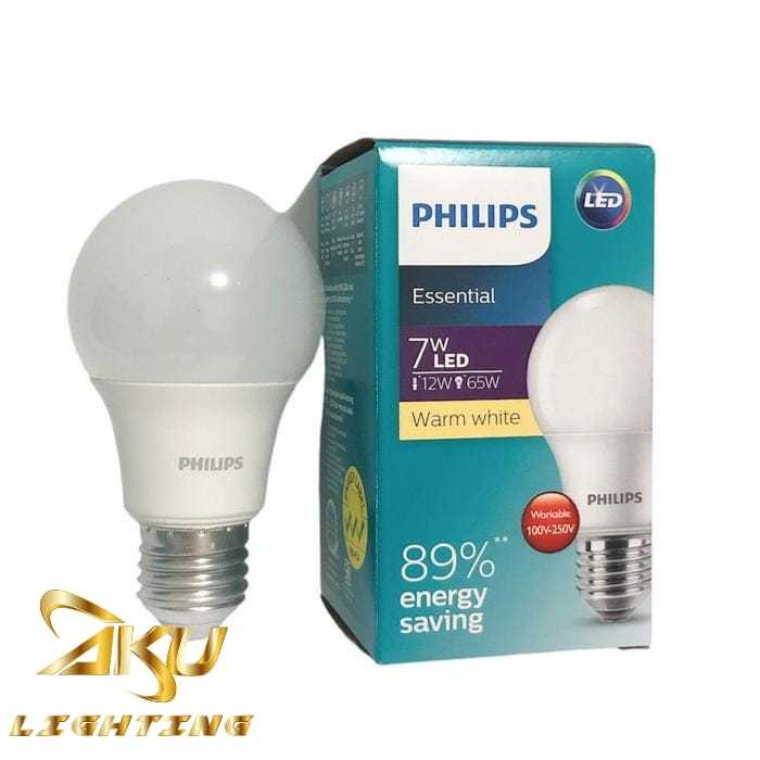 Philips Lampu LED Essential 7 Watt - Putih (CDL) / Kuning (WW)