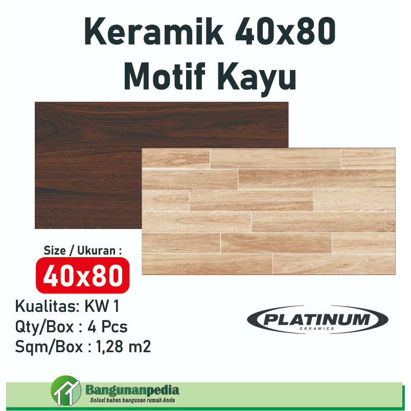 Keramik Dinding 40x80 Motif Kayu Platinum Kw 1