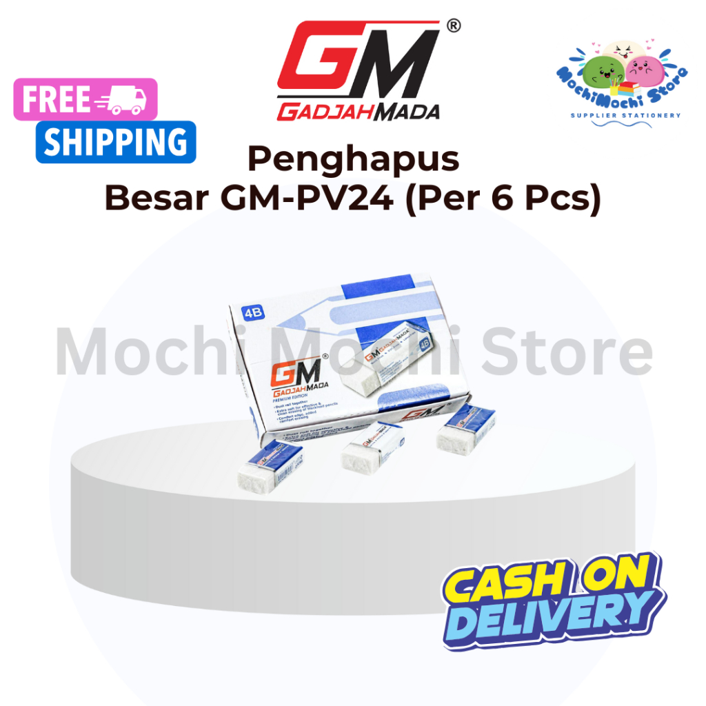 

PER 6 PCS Penghapus Pensil Besar GM-PV24P | Penghapus Putih Besar