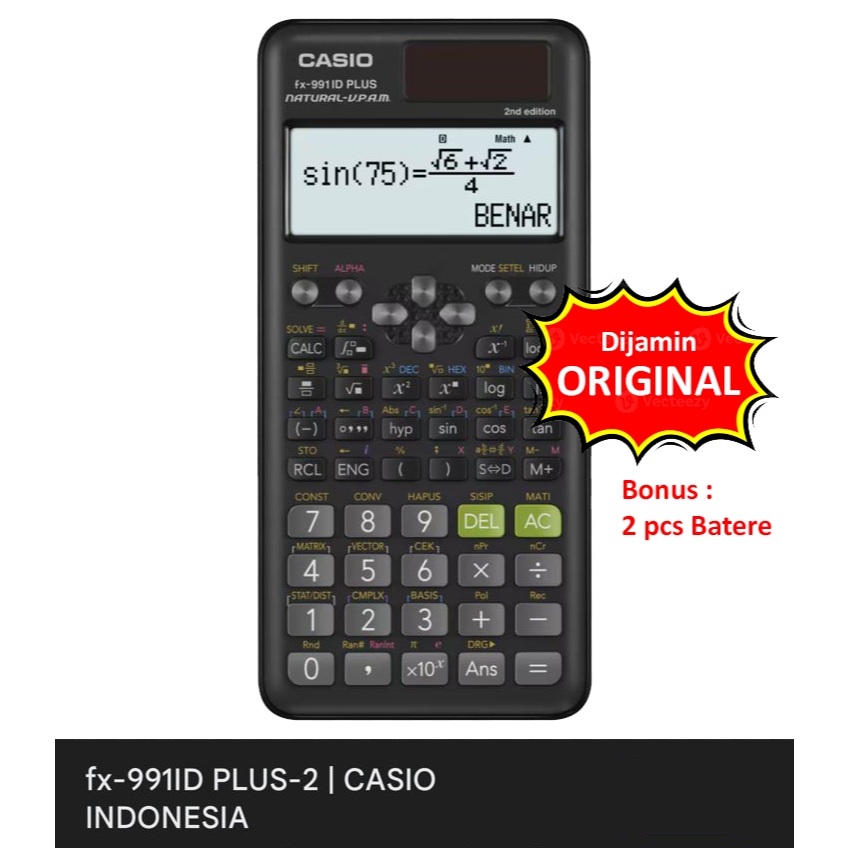

CASIO FX-991ID Plus 2nd edition B.Indonesia Kalkulator Scientific 451fungsi BEKAS PRELOVED