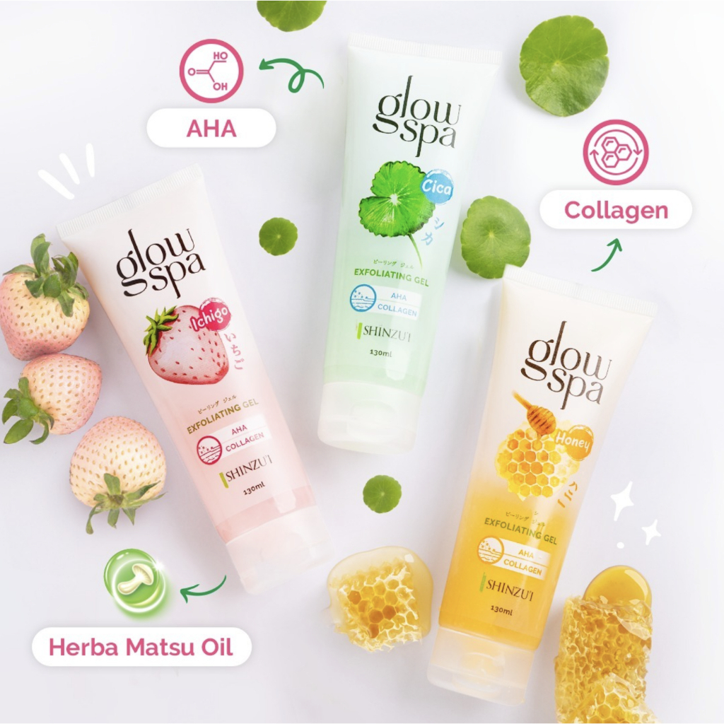 GC SHINZU'I Glow Spa Exfoliating Gel AHA Collagen 130ml | Shinzui Exfoliating Gel