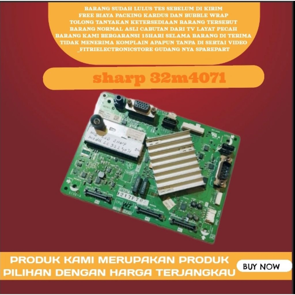 MAINBOARD SHARP LCD LC 32L4071 MESIN TV LED MAINBOARD MB-MOBO TV