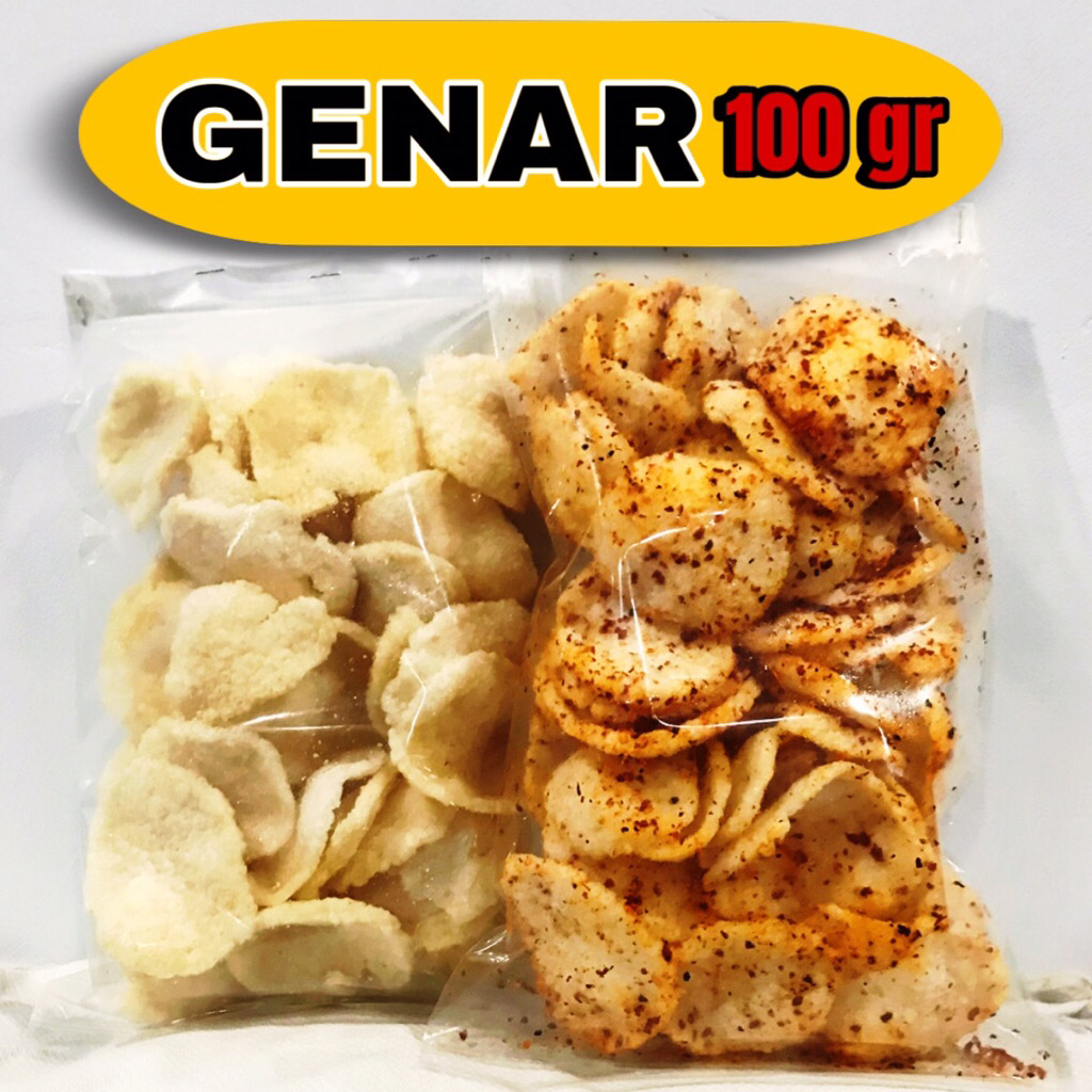 

Kerupuk Genar Sibocil 100 gr Cemilan Jadul Pedas Gurih jajanan / Makanan Khas Tasikmalaya