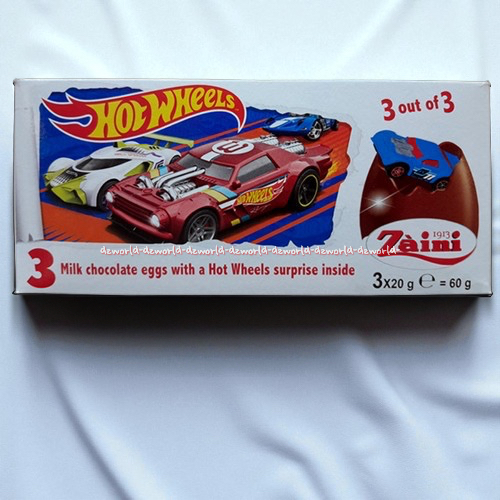 Zaini Hot Wheels Egg Chocolate 3pcs Coklat telur Bulat Isi Mainan Mobil Hot well Zainy Hotwheel Coke