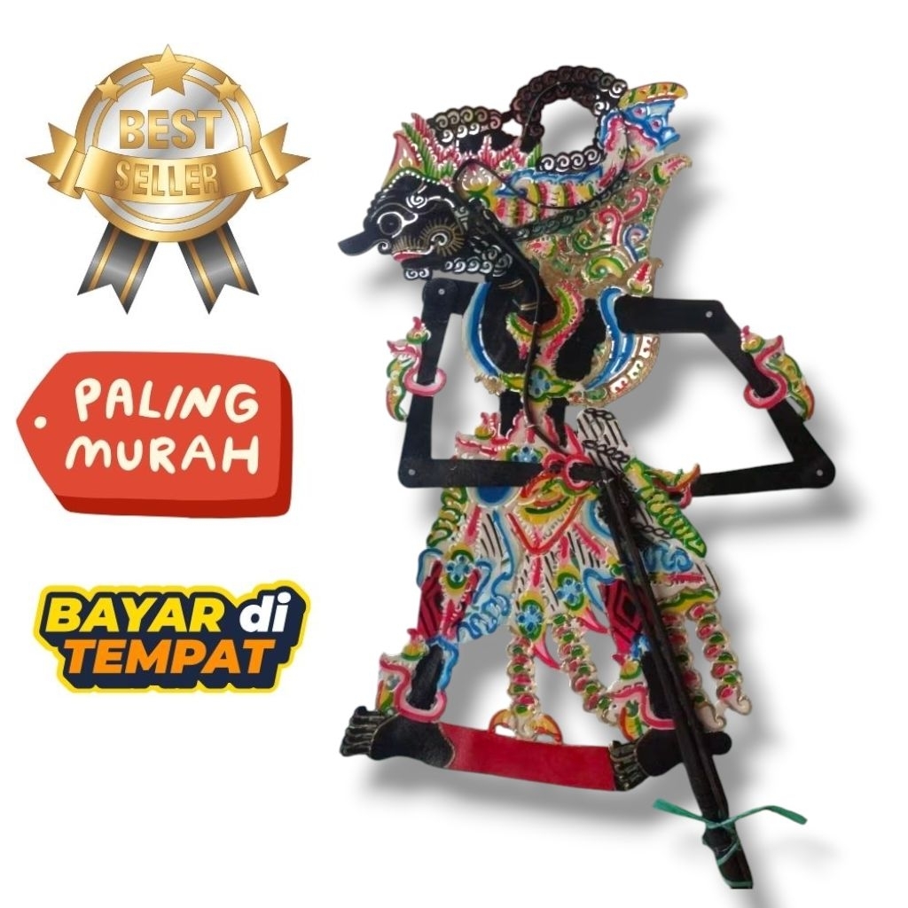 GATOTKACA / GATOTKOCO HITAM Wayang Kulit Sapi Asli Gatotkaca Hitam Bahan Kulit Sapi