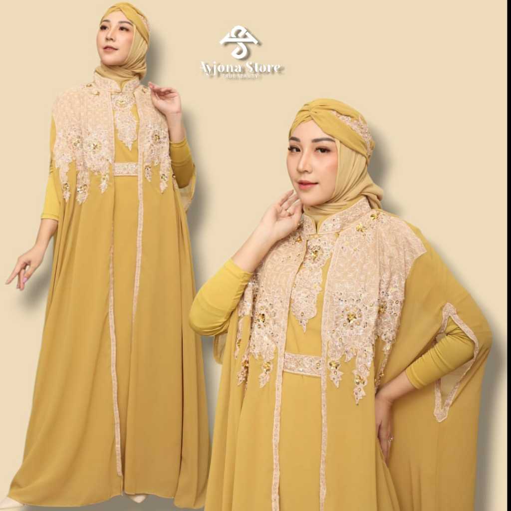 Dress MALIKA Bordir Payet Jepang Premium Elegant dan Luxury