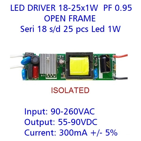 Led Driver 1W 300mA 18-25x1W OF PF 0.95