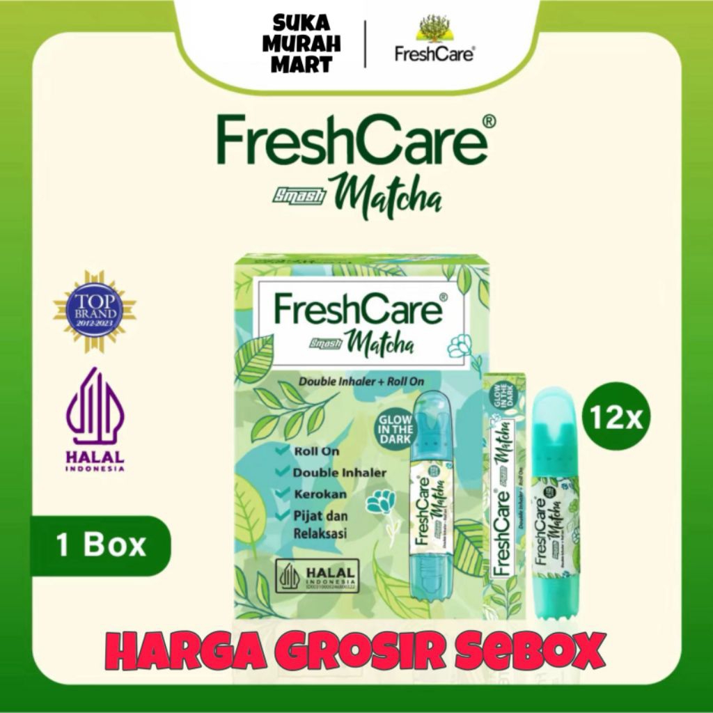 (1BOX/12PCS) SEBOX 12PCS FRESHCARE SMASH MATCHA 1 BOX FRESHCARE SMASH FRUITY HARGA GROSIR