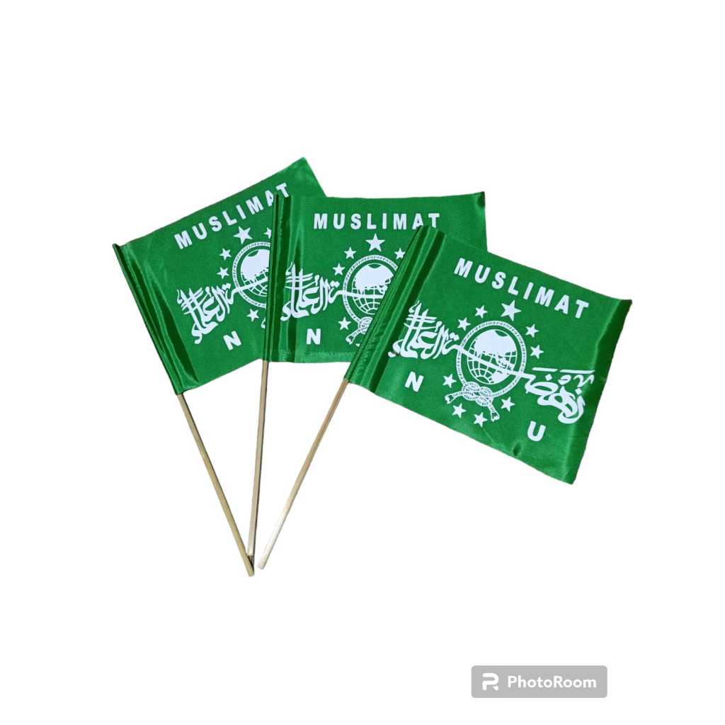 BENDERA TANGAN MINI NU, MUSLIMAT, FATAYAT, ANSOR, MUHAMMADIYYAH, MERAH PUTIH STIK BAMBU