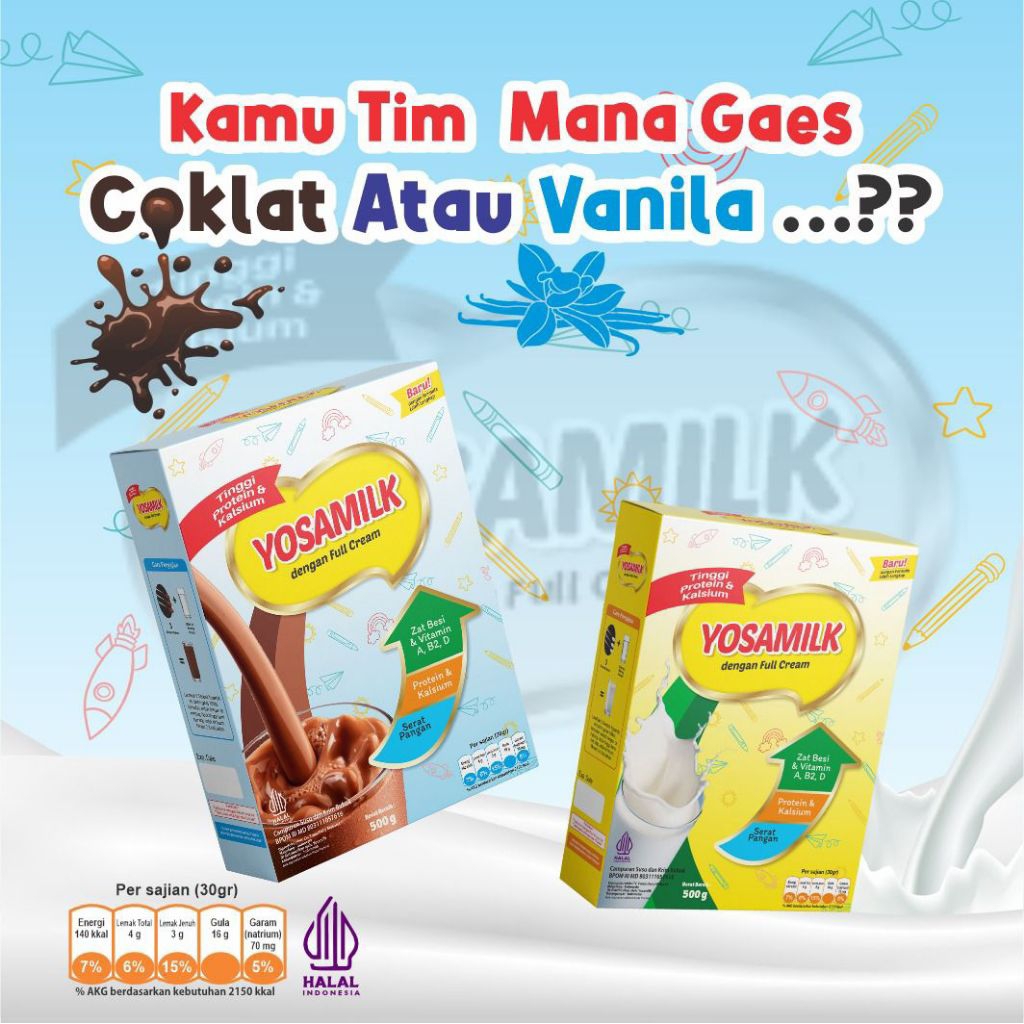 

susu sapi yosamilk. 500 gr. premium bpom