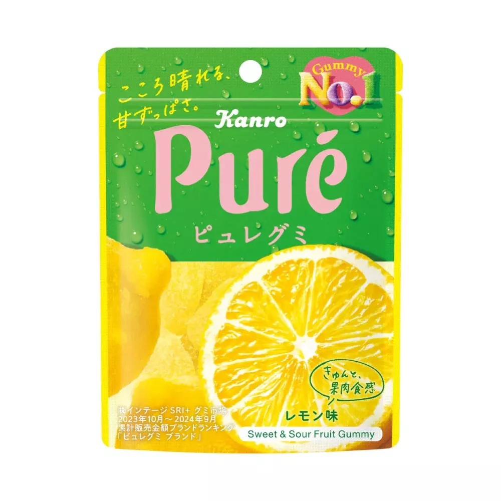 

Kanro Pure Gummy Juicy Sour Gummy Candies Lemon Flavor made in japan