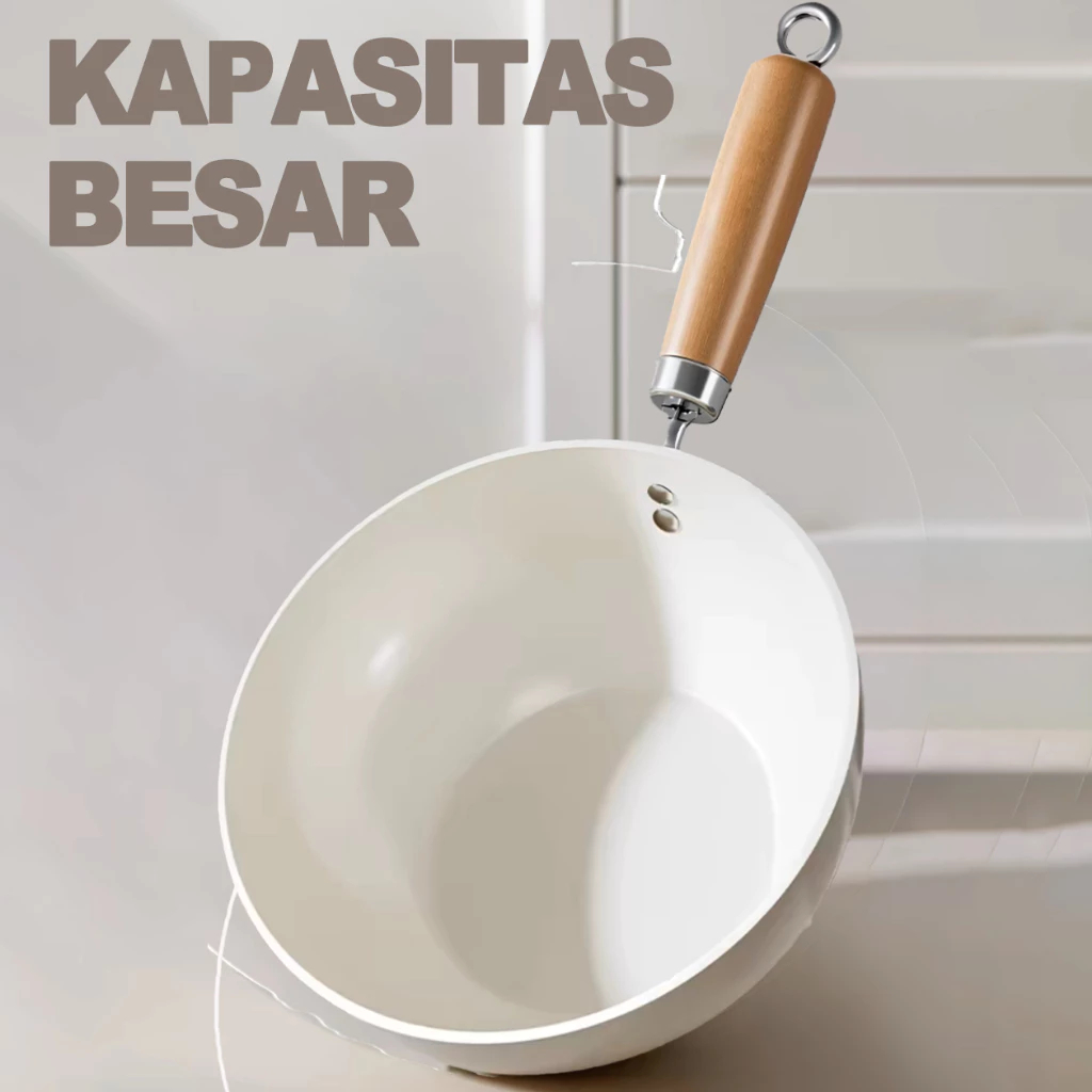 Putih Wajan Wokpan White Granite Stainless Series / Wajan Putih / Wajan Batu Medis 30CM / 34CM Anti 