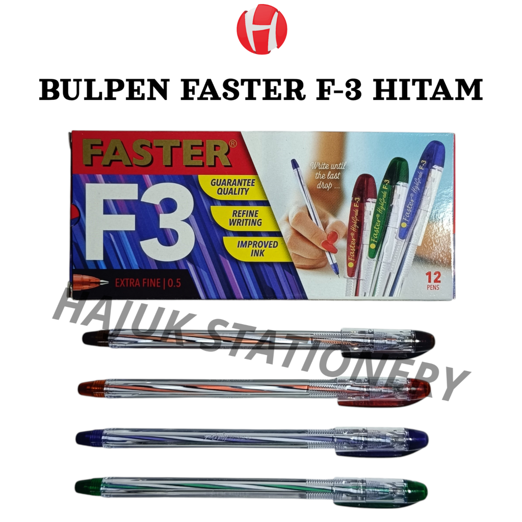 

(1PACK ISI=12) BULPOINT / PULPEN FASTER F-3 EXTRA FINE 0.5mm