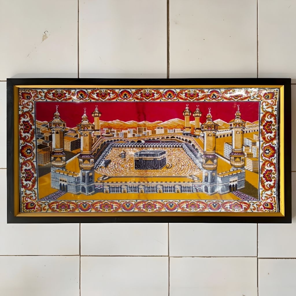 hiasan dinding plus bingkai uk: 100cm×50cm lukisan cetak sajadah Ka'bah Makkah