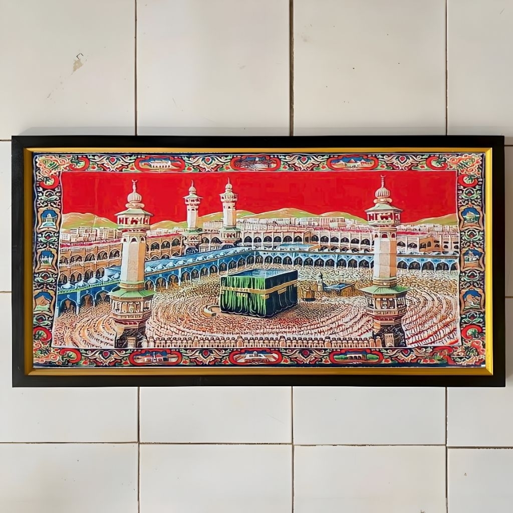 hiasan dinding plus bingkai uk: 100cm×50cm lukisan cetak sajadah Ka'bah Makkah