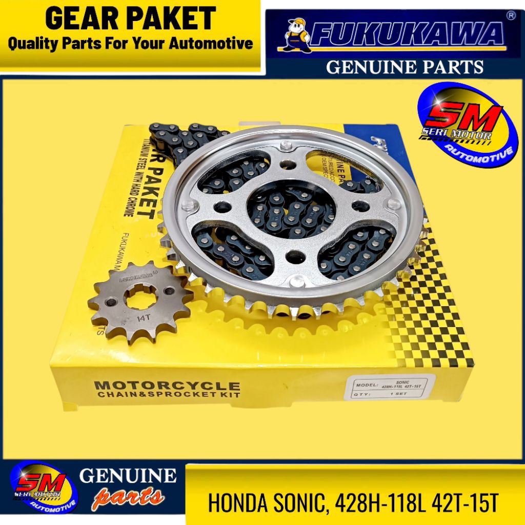 Gear Set Paket  Std/Standar Honda Sonic 150 Original Fukukawa 428-118 42/14T