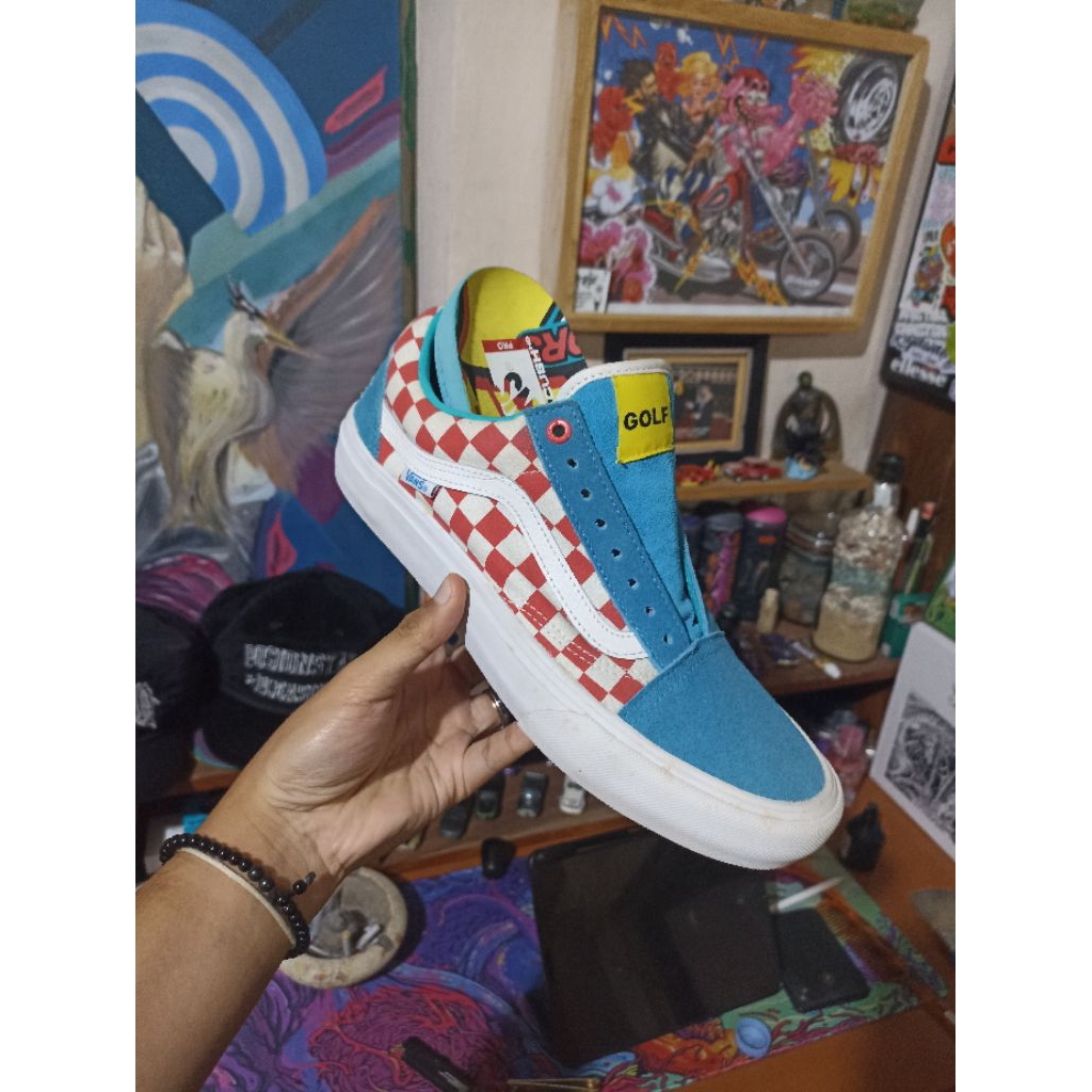 Vans golfwang blue checkerboard sz 42