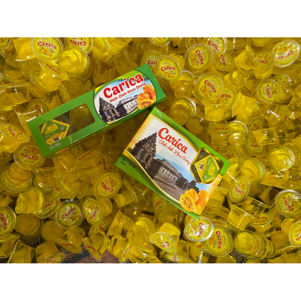 

Carica Khas Dieng PREMIUM kemasan Dus (isi 6 Cup) 100% GULA ASLI, 100% HALAL