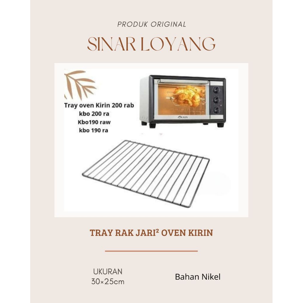 Tray Rak Jari² Oven Kirin Kbo 190 RAW / Kbo 190 RA / Kbo 200 RAB / Kbo 200 RA