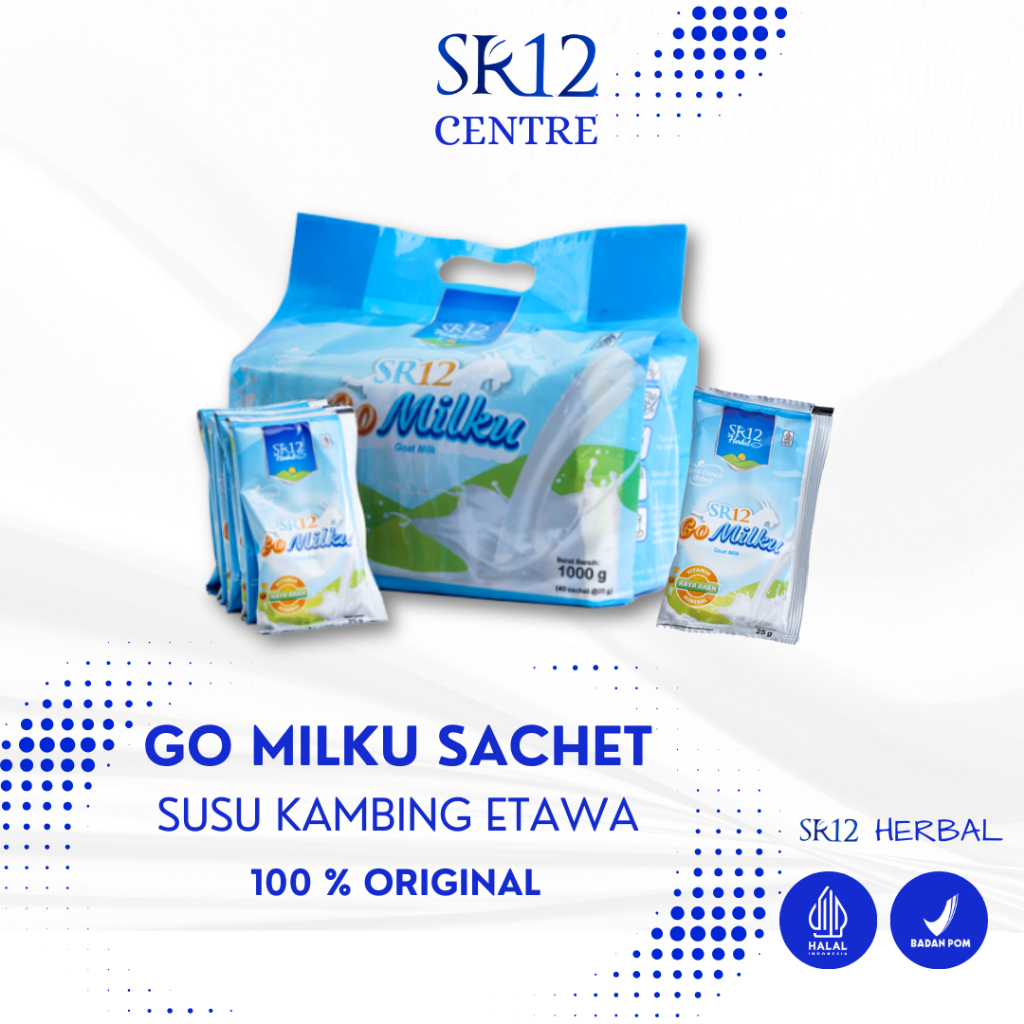 

Go Milku SR12 Sachet Original Susu Kambing Etawa Halal BPOM Meningkatkan Kesehatan Tulang Dan Sendi