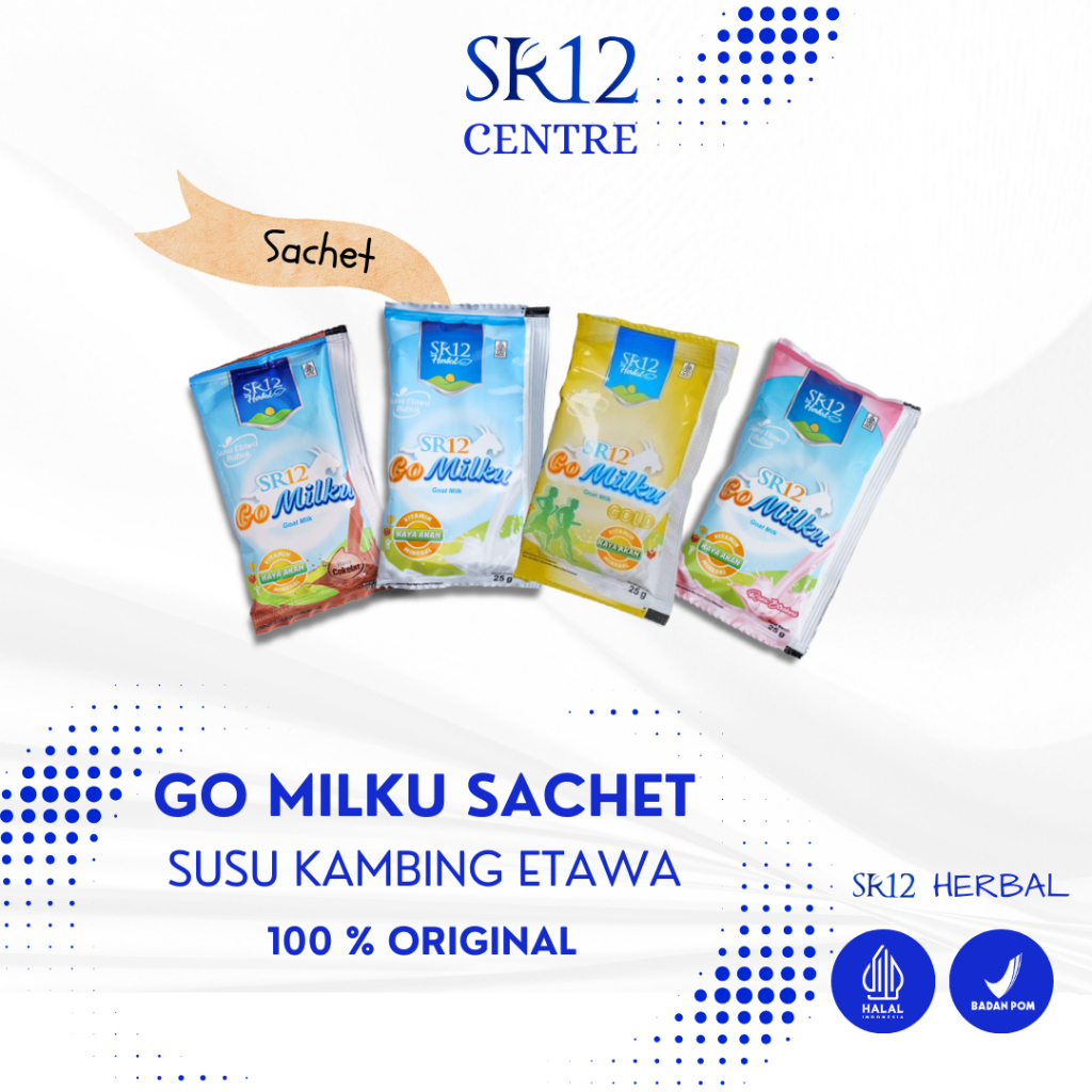 

SR12 Go Milku Sachet Original Coklat Stroberi Susu Kambing Etawa Meningkatkan Kesehatan Imun BPOM
