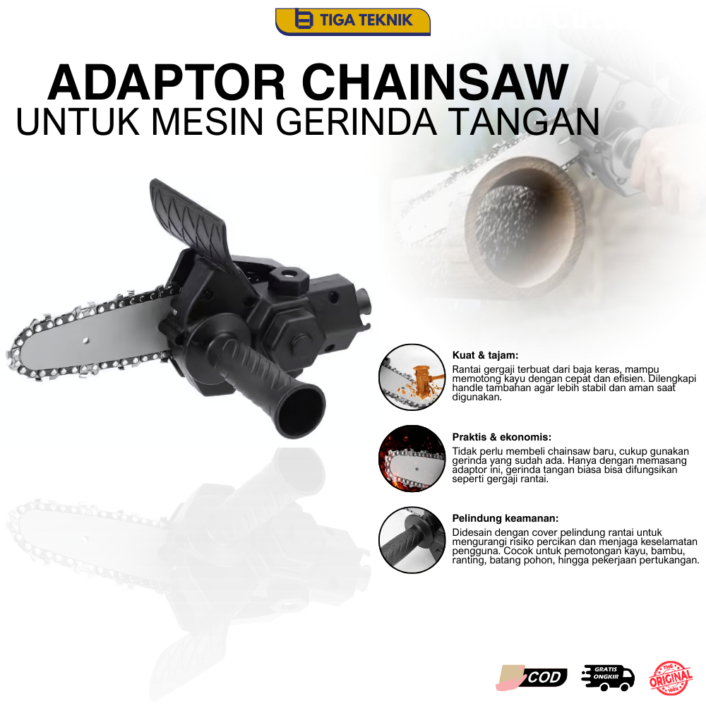 Adaptor Bor Jadi Mesin Gergaji 4inc / Adaptor Bor Chainsaw gergaji Potong Kayu 4inch