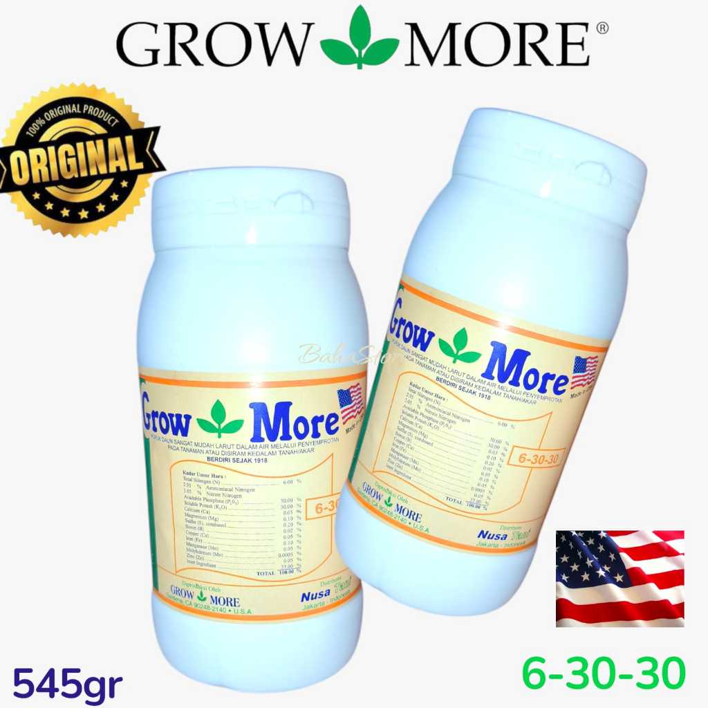 Pupuk GROWMORE 6 30 30 NPK Buah Dan Bunga 454 Gram ORIGINAL USA