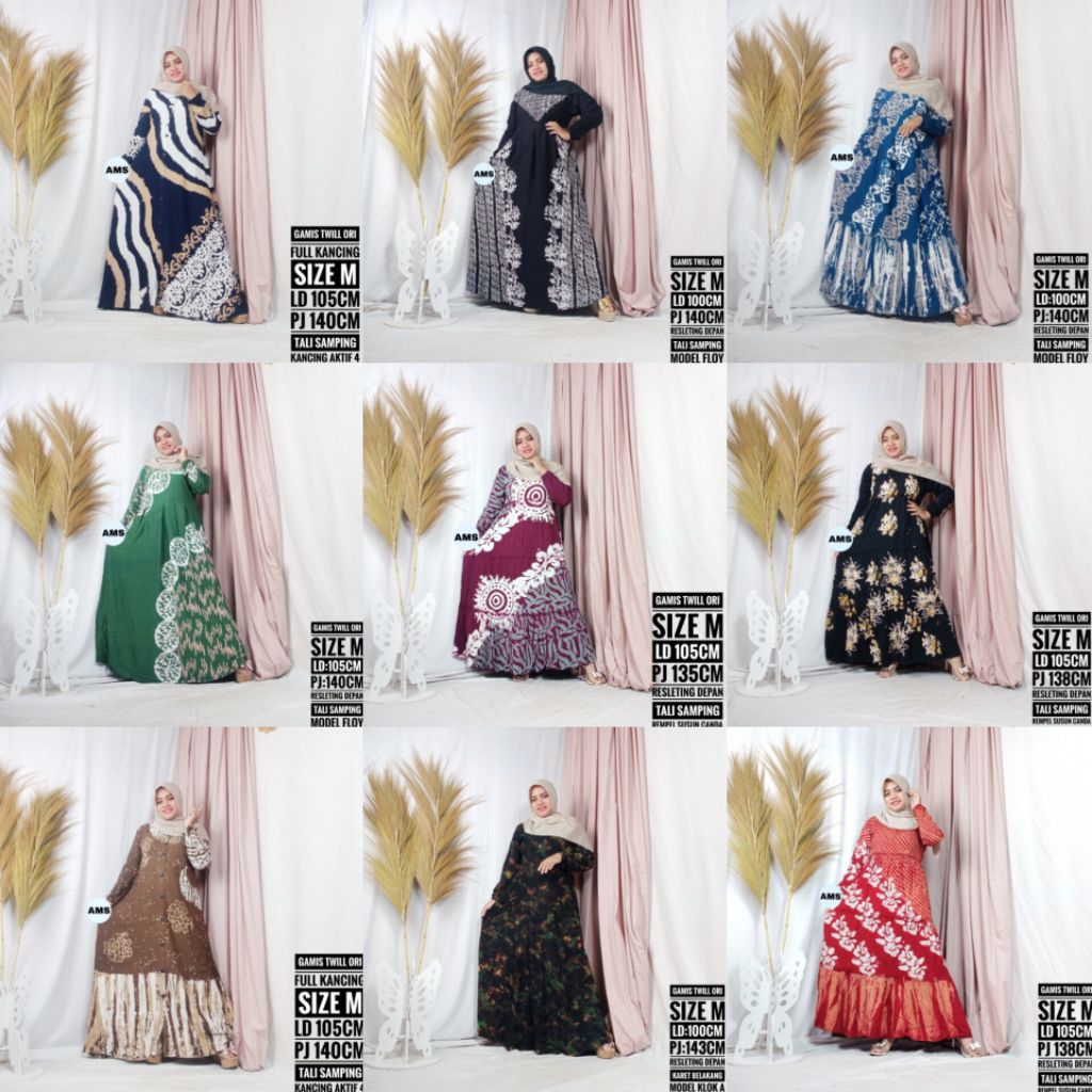 Terbaru Batik Altha MS Gamis Batik Premium Tebal Adem Eksklusif Busui Resleting Dress Wanita Modern 