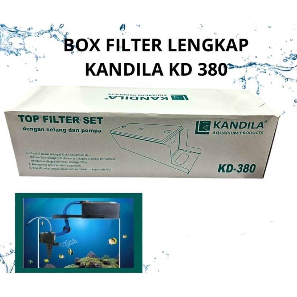 BOX FILTER KANDILA KD 380 BOX LENGKAP MEDIA FILTER AQUARIUM