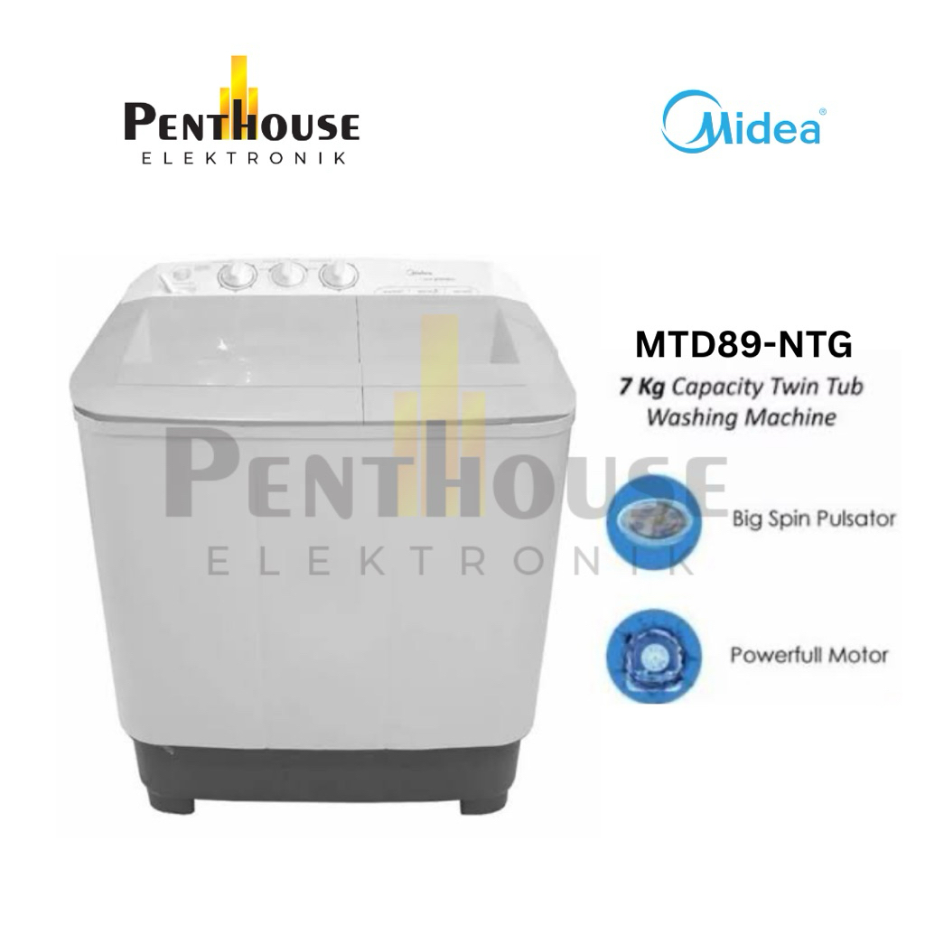 Midea Mesin Cuci 2 Tabung 7KG MTD 89 NTG / MTD89NTG