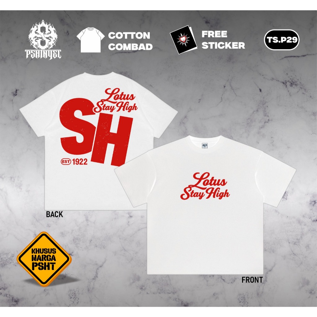 Kaos Lotus Stay High Baju Distro Psht Desain Terbaru Simpel Keren Kekinian Original PSHTNYEL
