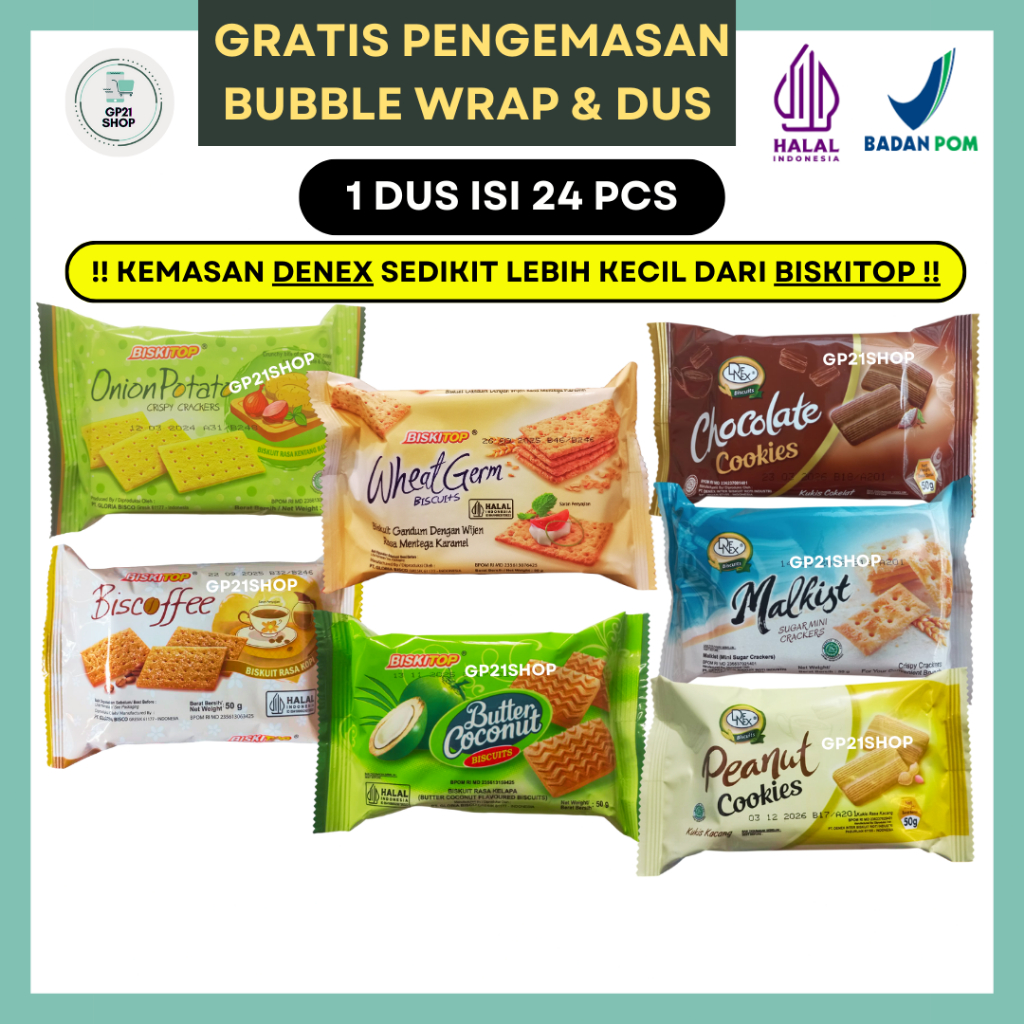 

Biskitop Denex 1 Dus Mix Isi 24 pcs - Biskuit Cemilan Snack Karton Grosir Murah