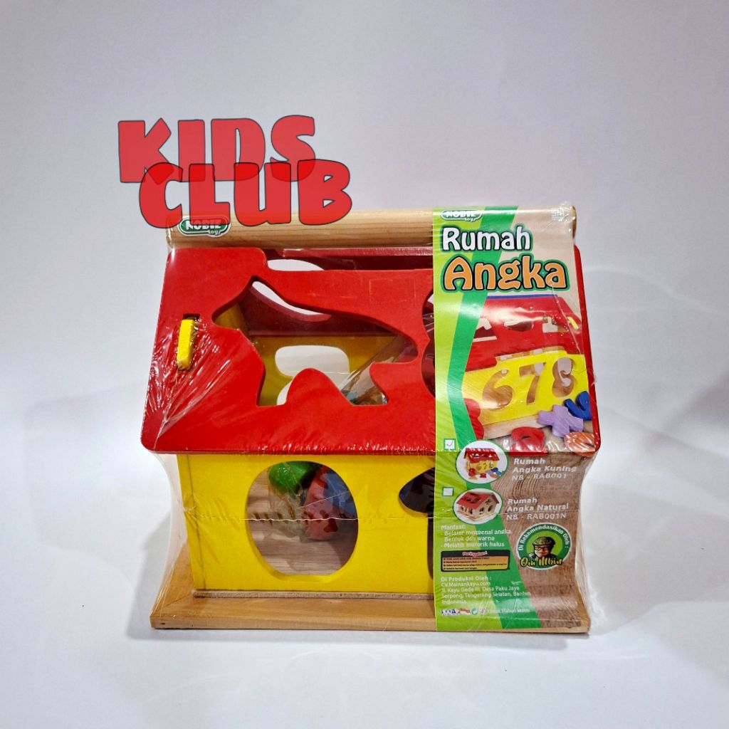 Mainan Kayu Rumah Angka Mainan Edukasi Anak