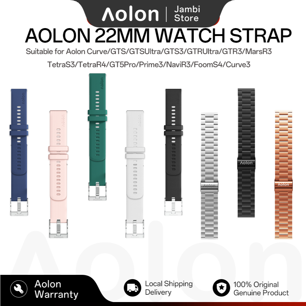 Aolon 22mm Original Smartwatch Stainless Steel Magnetik Karet Strap For...Curve/GTS/GTSUItra/GTS3/GT