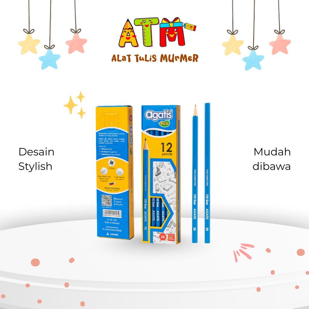 

Pensil/Pencil/Pensil2B/AGATIS ECO 2B WOODEN PENCIL 1 Box